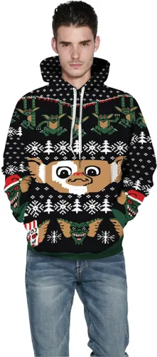 Miniatura 3 de Grace's Secret - Sudadera fea de Navidad estampados 3D unisex con capucha y bolsillo canguro