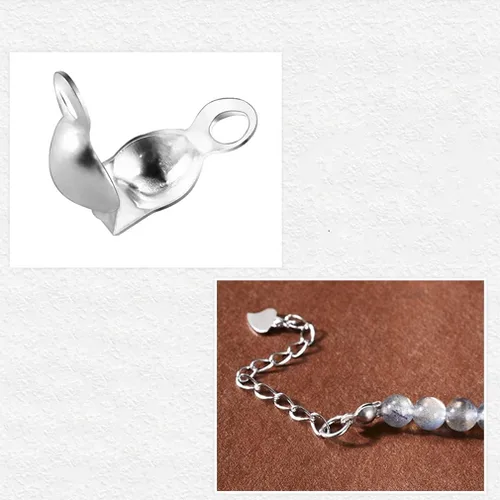 Miniatura 4 de 1600 puntas de cuentas, cubiertas de nudo, cubiertas de nudo, puntas de cuentas plegables de metal, puntas de cuentas abiertas, cubiertas de nudo