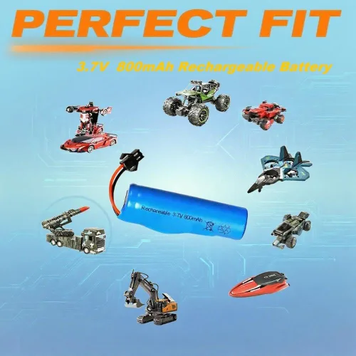 Miniatura 4 de Batería recargable de iones de litio de 3.7V 800mAh para coches RC, barcos, camiones, juguetes de control remoto
