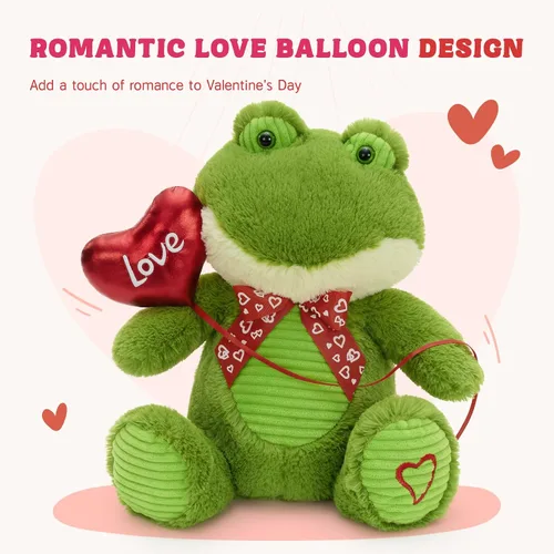 Miniatura 2 de BENINY Oso de peluche de 15 pulgadas para el día de San Valentín, peluche con globo y bordado de amor, regalo perfecto para parejas