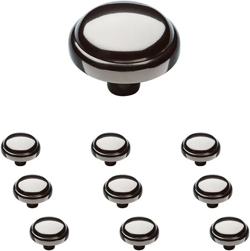 Miniatura 8 de Franklin Brass Paquete de 10 pomos de gabinete de hongos de níquel satinado para cocina, tiradores de cajones, aparadores, puerta de armario