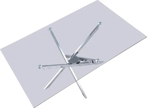 Miniatura 5 de Meridian Furniture Xander Collection Modern Mesa de comedor contemporánea de vidrio templado con base de metal duradera, 60 pulgadas de ancho x 36