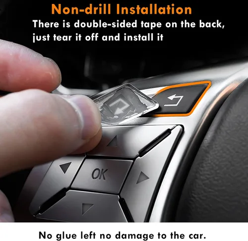 Miniatura 6 de Moonlinks Adhesivo decorativo para botón de volante compatible con Mercedes A B C E M G SL GL GLA CLA GLK SLK GLS Class, accesorios interiores