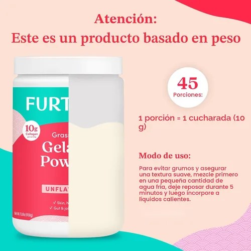 Miniatura 7 de Further Food Polvo de Gelatina Premium – Sin sabor, de cuero de res alimentado con pasto y criado en pastizales, sin OGM, sin azúcar, apto para Keto