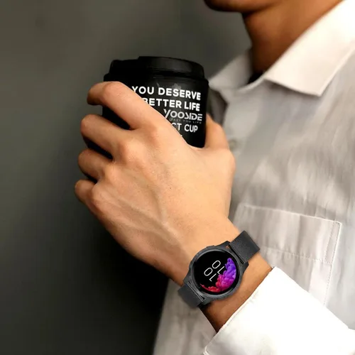 Miniatura 8 de Abanen Correas de reloj para Garmin Vivoactive 4S / Vivomove 3S / Venu 2S / Venu 3S, 0.709 in de liberación rápida de acero inoxidable de malla Negro