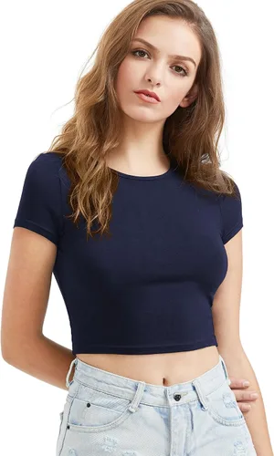 Miniatura 2 de SweatyRocks - Ombliguera básica de manga corta y cuello redondo para mujer