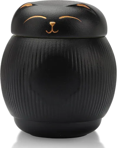 Urna de cerámica para gatos para cenizas, caja conmemorativa para mascotas con tapa segura, urnas funerarias, recuerdo de cremación para gatos (9