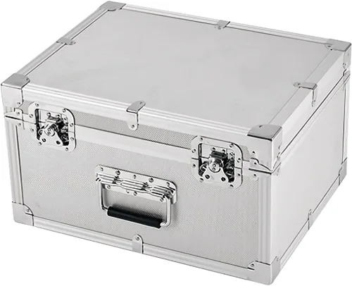 TOMYEUS Caja de herramientas con bandeja, caja de herramientas dura de aluminio, maletín portátil, estuche de transporte, organizador de equipo de
