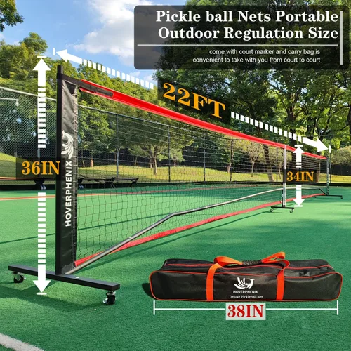 Miniatura 4 de Portable Pickleball Net - 22FT Regualtion Size Pickle Ball Net，Weather Resistant Steady Steel Frame and Carry Bag for Indoor, Outdoor, Driveway