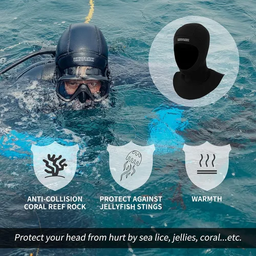 Miniatura 4 de Traje de neopreno con capucha de buceo para hombres y mujeres, buceo, esnórquel, kayak, natación, vela, piragüismo, surf, deportes acuáticos