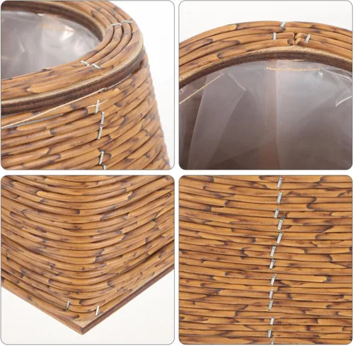 Miniatura 9 de OSALADI Cesta tejida de ratán para plantas, cesta de almacenamiento decorativa duradera hecha a mano