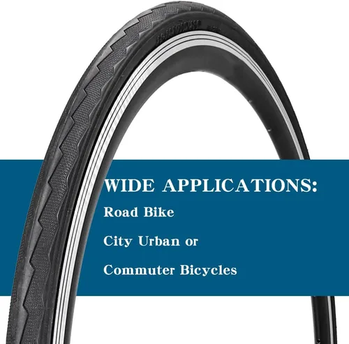Miniatura 5 de Paquete de 2 neumáticos plegables 700x28C para bicicleta de carretera, 700C, neumáticos de repuesto con cuentas plegables, resistentes a pinchazos