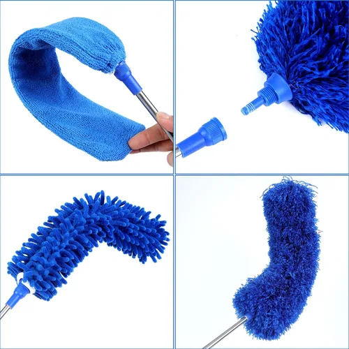Miniatura 7 de ZZ LAZYCOTTAGE 10 piezas de plumero de telaraña de microfibra con poste de extensión (254 cm de telescopado), plumeros lavables para limpieza