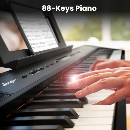 Miniatura 3 de Piano digital, piano de martillo con peso de 88 teclas, piano de teclado eléctrico portátil para principiantes/adultos con pedal de sostenimiento