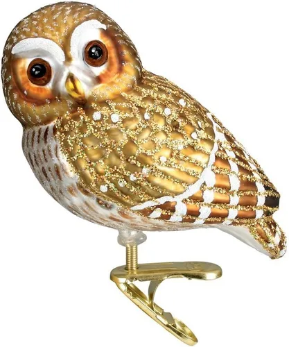 Miniatura 5 de Old World Christmas Wise Old Owl - Adorno de cristal soplado para árbol de Navidad, decoración navideña hecha a mano, colección de búhos
