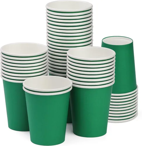 Miniatura 9 de Vasos de papel de 8 onzas, paquete de 25 unidades, vasos de café de papel desechables, para bebidas calientes o frías, para Halloween, fiestas, Negro