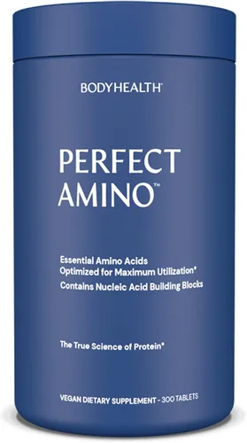 BodyHealth PerfectAmino (300 tabletas) Suplemento de aminoácidos esenciales con BCAA y EAA, recuperación muscular, aumentar la energía y la