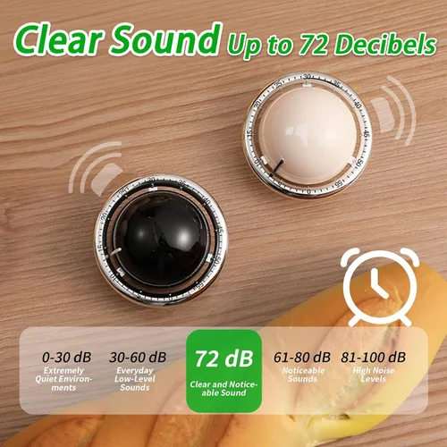 Miniatura 5 de Temporizador de cocina mecánico, lindo de cuerda de 60 minutos, temporizador manual de cuenta regresiva para niños, aula, hogar, estudio y cocina