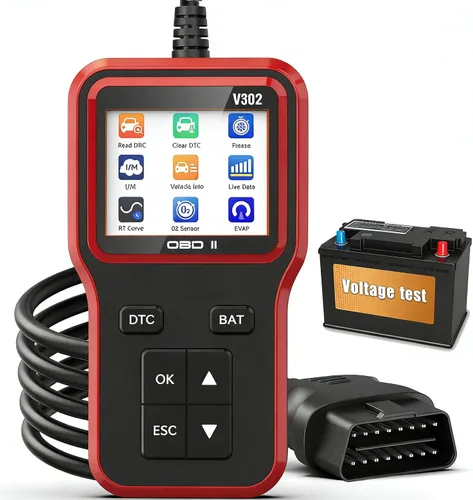 Escáner OBD2 con probador de batería, lector de código de vehículo para comprobar la luz del motor, Plug and Play, herramienta de diagnóstico de