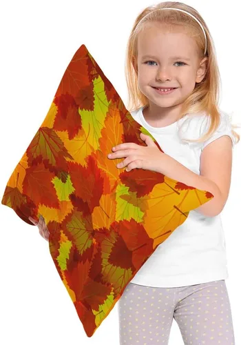 Miniatura 3 de Moslion Fundas de almohada de hojas de arce, funda de almohada de otoño con hojas de arce, 18 x 18 pulgadas, lona de algodón y lino, funda