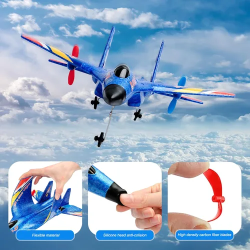 Miniatura 4 de SU27 RC Fighter Plane Principiante Avión RC 6-Axis Estabilizador Automático Control Remoto Aeronave Planeador Listo para Volar Resistente a Choques