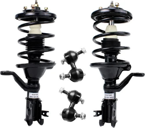 Miniatura 56 de Detroit Axle - Puntales delanteros con resorte helicoidal + enlaces de extremo de barras estabilizadoras de repuesto para Ford Flex Lincoln MKT