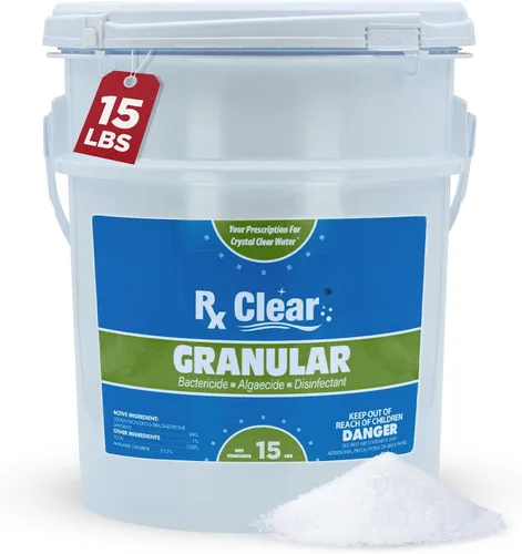 Miniatura 9 de Rx Clear 8 libras de cloro granular para piscina Uso como bactericida, algicida y desinfectante en piscinas, jacuzzis y spas Estabilizado