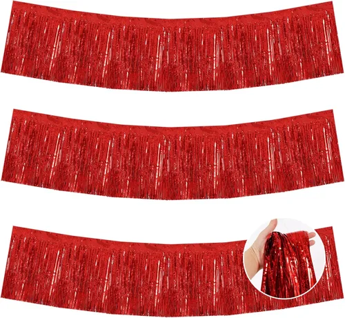 Miniatura 36 de BEISHIDA 3 Paquetes de Guirnalda de Flecos de Lámina Metálica Arcoíris Oscuro para Colgar en la Pared, Banderas de Oropiel para Halloween, Flotas