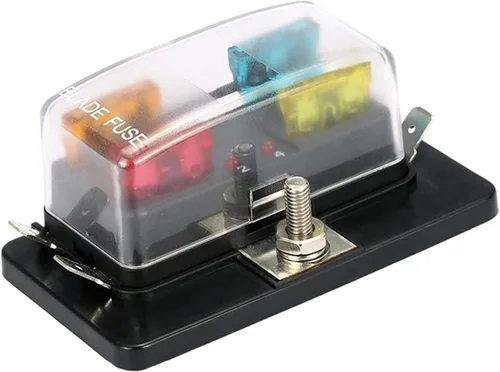 Caja de fusibles de hoja DC 12 V 24 V 4 vías con bloque indicador LED para coche barco marina Caravana circuito estándar ATO enviar fusibles