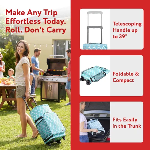 Miniatura 3 de dbest products - Nevera tipo carrito inteligente ultra compacta extendida, con aislamiento, con plataforma trasera, plegable, para barbacoa, playa