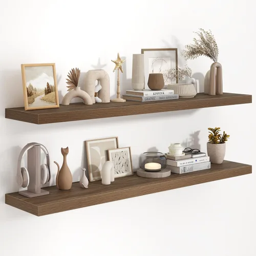 Miniatura 59 de Fun Memories Estantes flotantes de 48 pulgadas, estantes de pared de 9.3 pulgadas de profundidad para baño, sala de estar, dormitorio, cocina