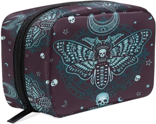 Miniatura 14 de MNSRUU Pequeña bolsa de cosméticos para niñas y mujeres, de viaje, con estampado de leopardo colorido, organizador de artículos de tocador