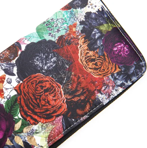 Miniatura 89 de Cartera de mano para mujer, estilo bohemio, con RFID, elegante, espaciosa con correa para viajes, capacidad para tarjetas, teléfono, dinero