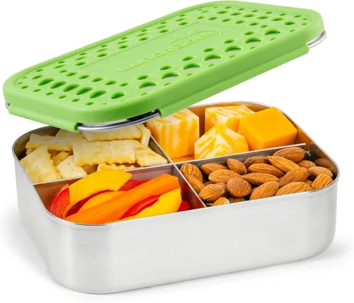 Miniatura 15 de LunchBots Medium Uno - Recipiente para sándwiches de acero inoxidable, diseño abierto para envolturas, ensaladas o comidas pequeñas, ecológico, apto