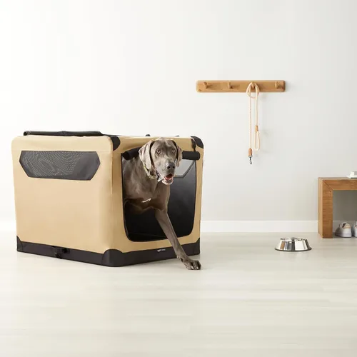 Miniatura 7 de Amazon Basics Jaula suave plegable portátil para perros, puerta doble, perrera de viaje plegable, fácil de instalar, resistente, segura, XL 42 x 31