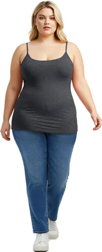 Miniatura 73 de Emmalise Camisola larga casual básica para mujer, con tirantes ajustables, top en capas