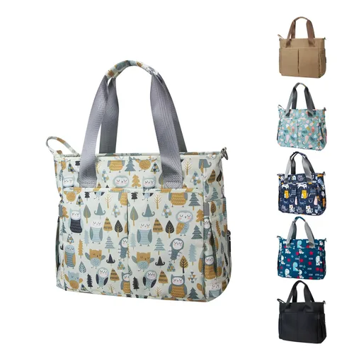 Bolsa de pañales impermeable para mamá y papá, bolsas de viaje medianas multifunción (búho lindo)