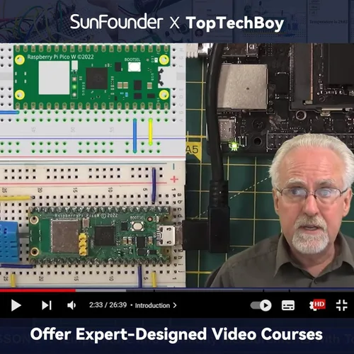 Miniatura 2 de SunFounder Raspberry Pi Pico W Ultimate Starter Kit con tutoriales en línea, cumple con RoHS, más de 450 artículos, 117 proyectos, MicroPython, C/C