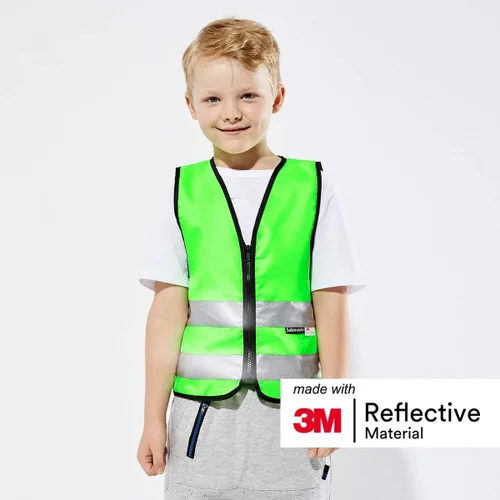 Miniatura 2 de Salzmann 3M - Chaleco de seguridad de alta visibilidad para niños, con cremallera, fabricado con material reflectante 3M Made with 3M Reflective