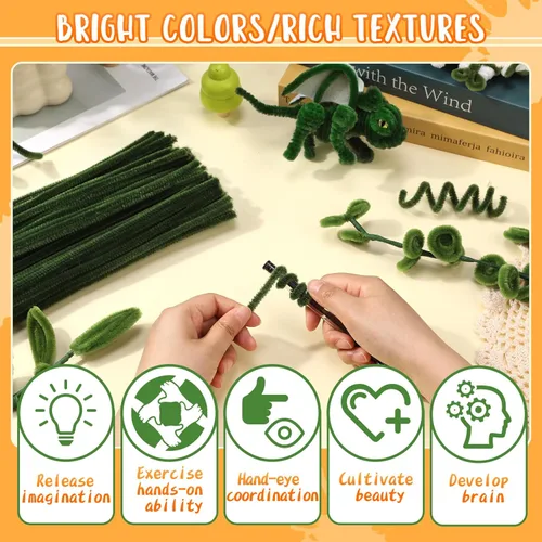 Miniatura 128 de Zlulary Juego de 100 limpiapipas de chenilla, de color sólido, para limpiar tuberías, manualidades, manualidades, decoración, tallos de felpilla Gris
