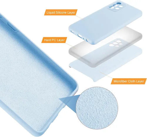 Miniatura 3 de Funda diseñada para Galaxy A52 5G / A52s 5G, silicona líquida de goma a prueba de golpes, forro de tela de microfibra suave, compatible con Galaxy