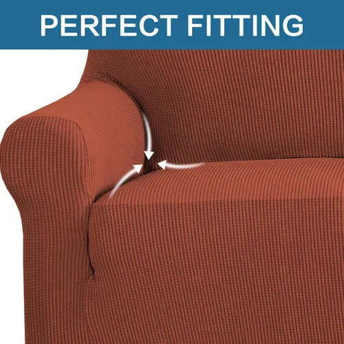Miniatura 4 de H.VERSAILTEX Funda elástica para sillón, cubierta de sofá, protector de muebles, alto spandex, cuadros pequeños, jacquard tejido, fundas de sofá