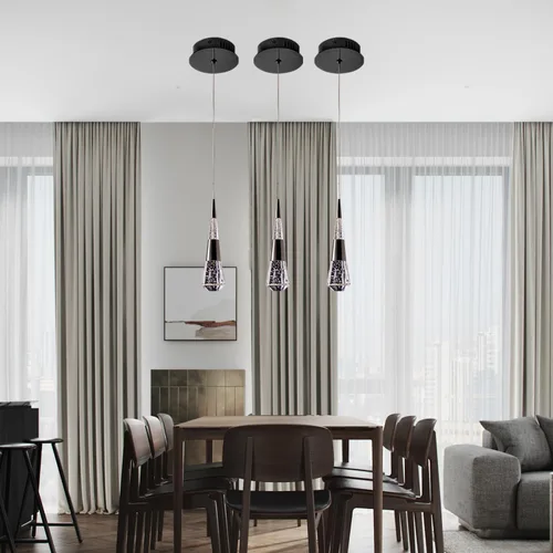 Miniatura 6 de Luces Colgantes para Isla de Cocina, Luz LED Colgante Moderna de 2 Luces, Luces Colgantes Negras para Isla de Cocina para Comedor, Lámpara de Araña