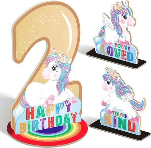 Miniatura 28 de Juego de 3 piezas de dinosaurios con signo de número de 2º cumpleaños, decoración de mesa de dinosaurios para niños y niños de 2º cumpleaños