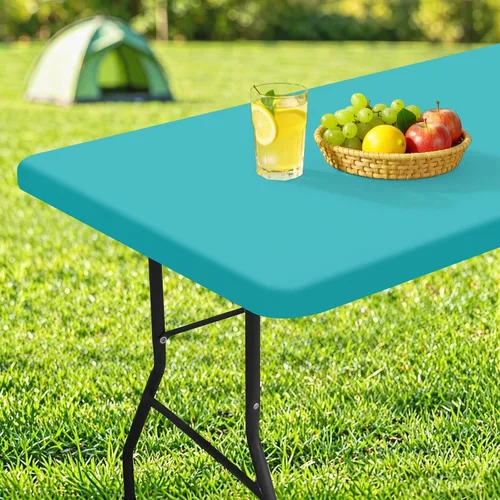 Miniatura 52 de homing Mantel cuadrado ajustable de poliéster impermeable, protector de mesa lavable para picnic, campamento, al aire libre (negro, 34 x 34 pulgadas)