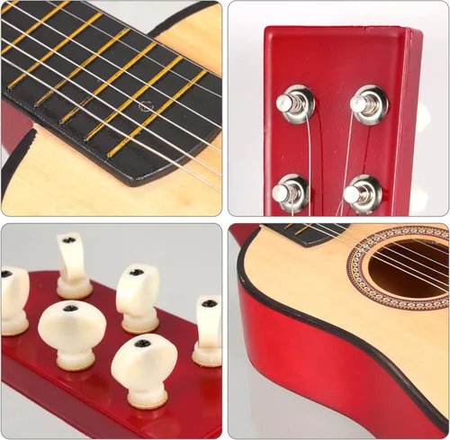 Miniatura 7 de Kisangel Guitarra acústica popular de 23.22 pulgadas, guitarra de 6 cuerdas para principiantes para niños y adultos, instrumento musical de tilo