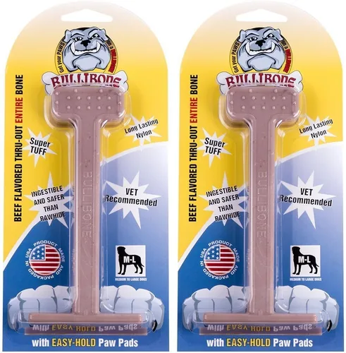 Miniatura 40 de Bullibone Juguete masticable de nailon para perros masticadores agresivos, hueso de higiene dental con sabor a tocino, juguetes duraderos