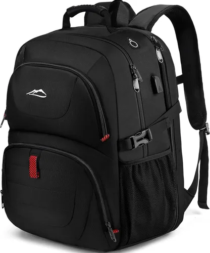 Miniatura 8 de ProEtrade Mochila de viaje extra grande para portátil, antirrobo, para escuela y negocios, con puerto de carga USB, para portátil de 17 pulgadas