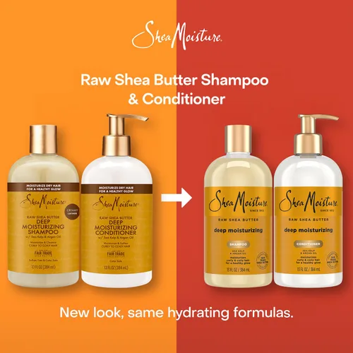 Miniatura 8 de Shea Moisture champú de manteca de karité de 13 oz y acondicionador fortalecedor 13 oz