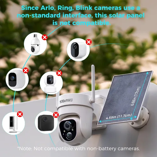 Miniatura 3 de Vicohome Paneles solares de 5V para cámaras de seguridad para comederos de pájaros con tasa de conversión de energía del 23%, cable de 9.8 pies